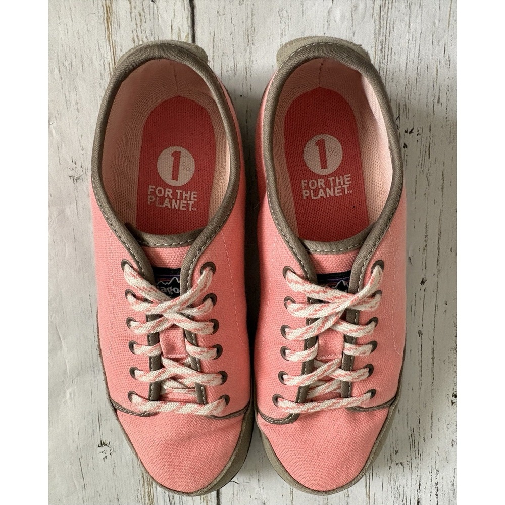 Patagonia Activist Canvas Sneakers Coral Pink Olive Green Womens sz 7 - Picture 5 of 8